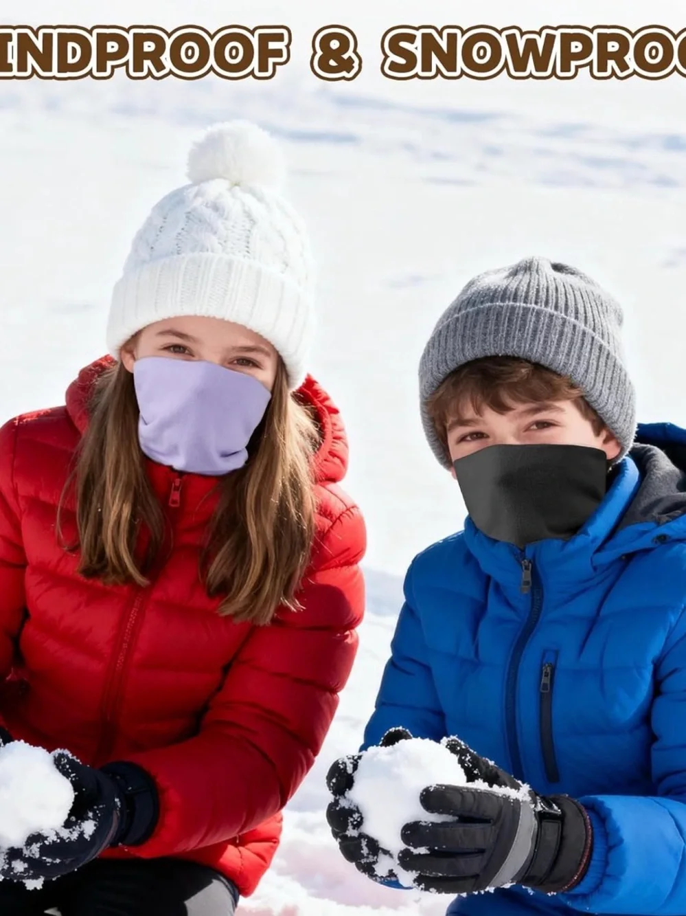 Kids Neck Gaiter Face Cover - Tan